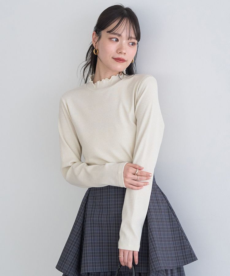 earth music&ecology「ラメテレコハイネックプルオーバー」|Tシャツ・カットソー|