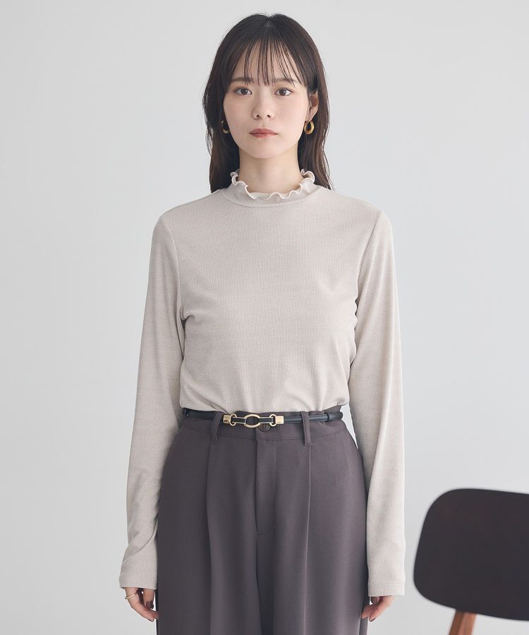 earth music&ecology「ラメテレコハイネックプルオーバー」|Tシャツ・カットソー|