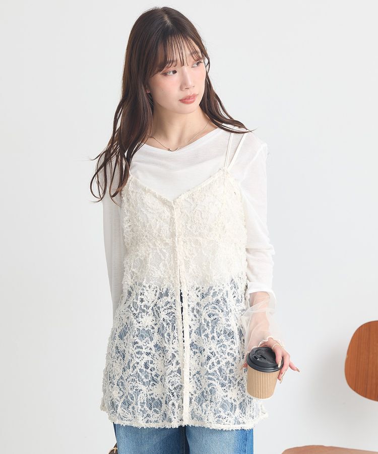 earth music&ecology「モールレースキャミチュニック」|チュニック|