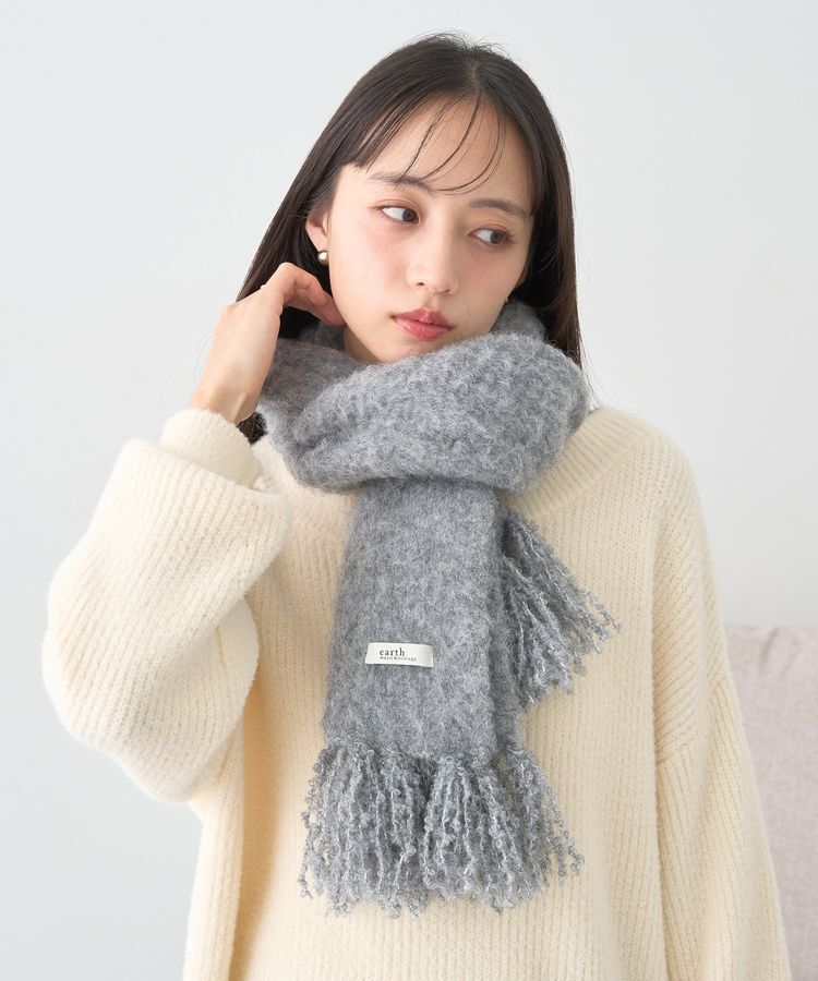 earth music&ecology「ループヤーンフリンジマフラー」|マフラー|