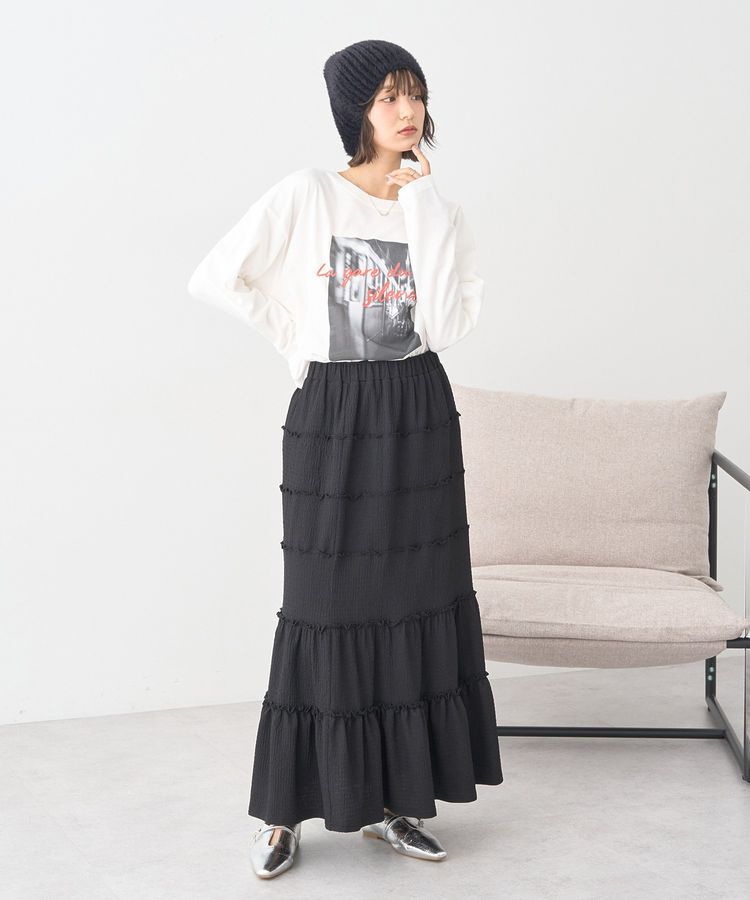 earth music&ecology「メロー切替フレアスカート」|フレア|