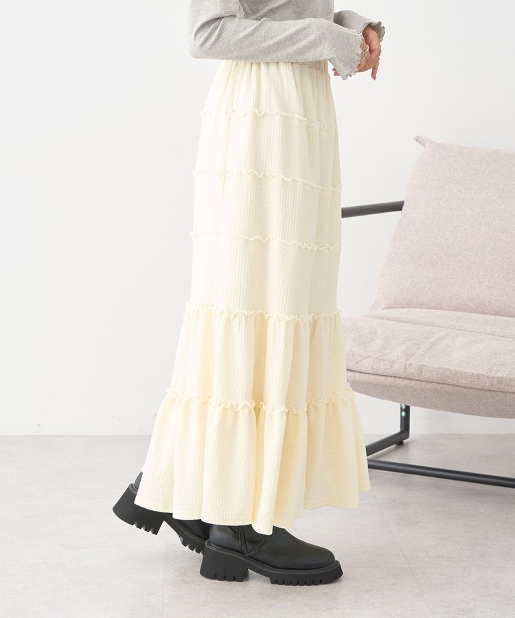 earth music&ecology「メロー切替フレアスカート」|フレア|