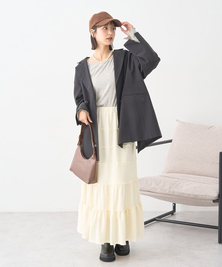 earth music&ecology「メロー切替フレアスカート」|フレア|