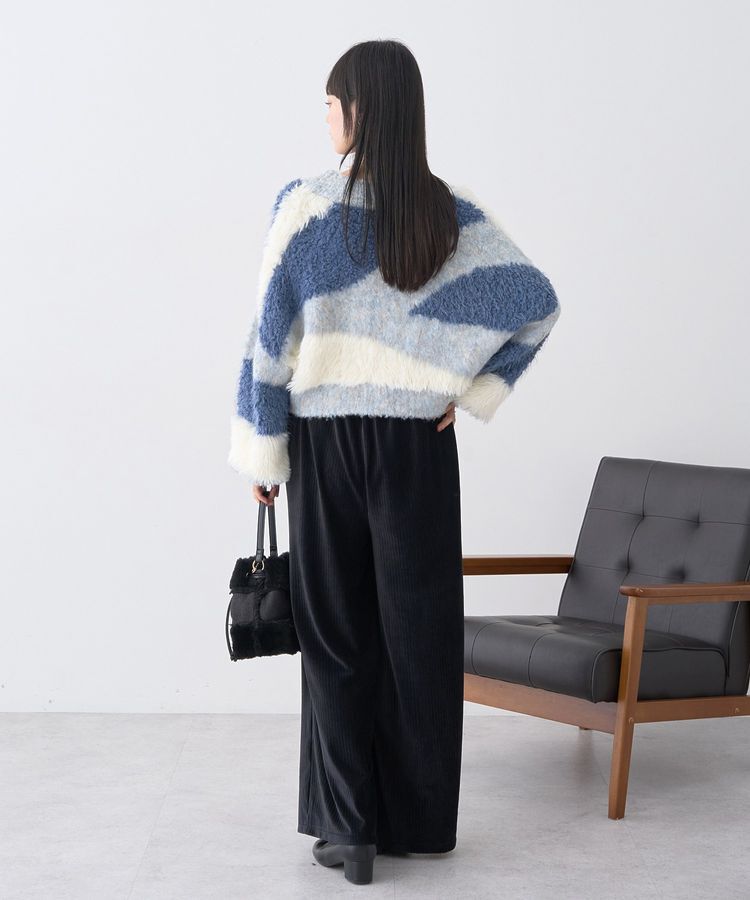 earth music&ecology「ポンポンヤーンミックスインターシャカーディガン」|カーディガン|