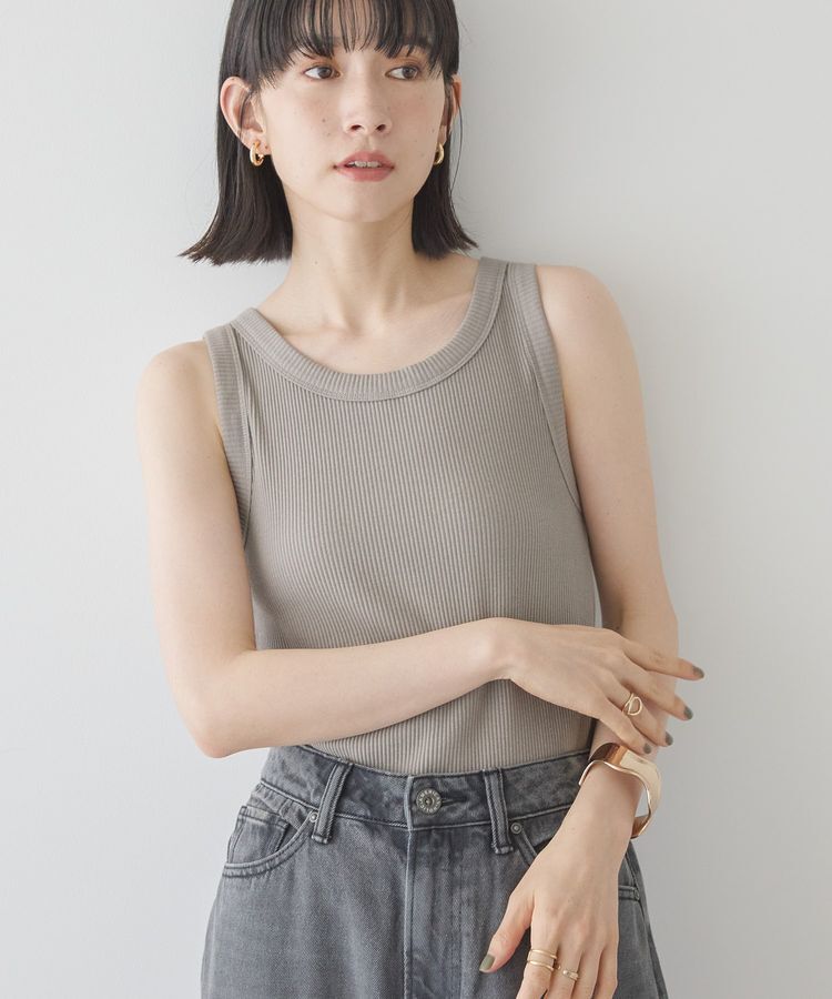 AMERICAN HOLIC「アソートテレコタンクトップ」|インナー|Gray Beige