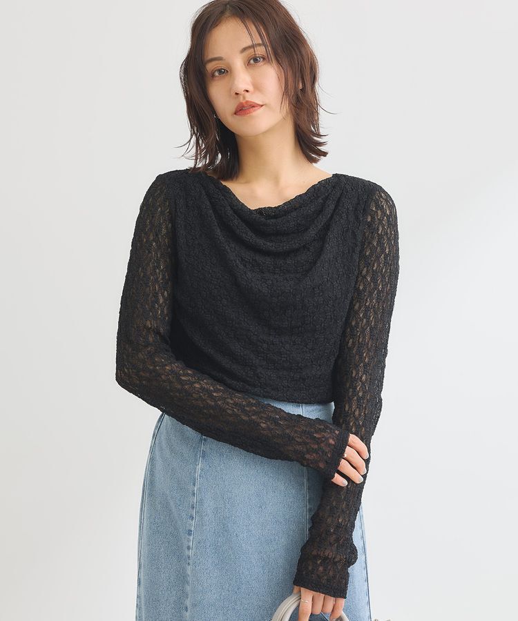 Green Parks「・SUGAR SPOON ドレープレースプルオーバー」|Tシャツ・カットソー|