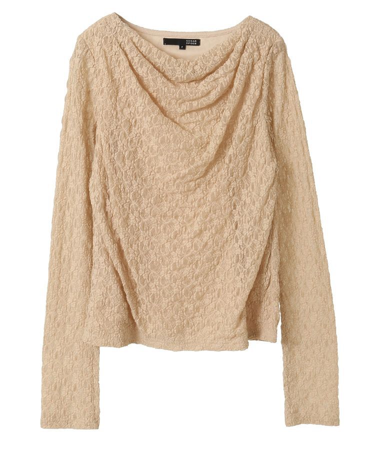 Green Parks「・SUGAR SPOON ドレープレースプルオーバー」|Tシャツ・カットソー|