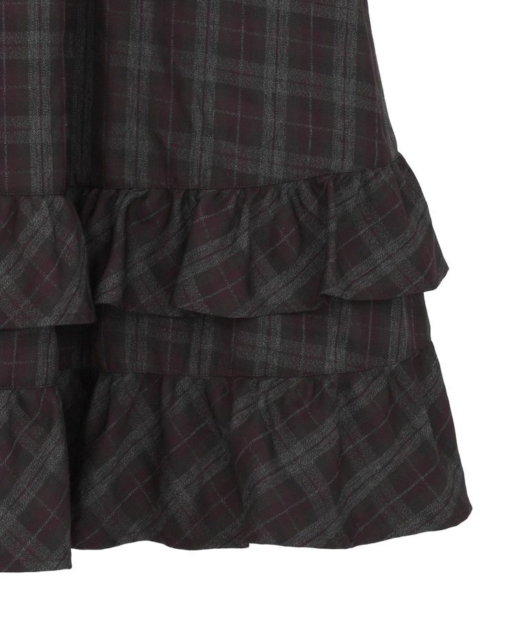 Green Parks「■ESCAR チェックペプラムフレアスカート」|フレア|