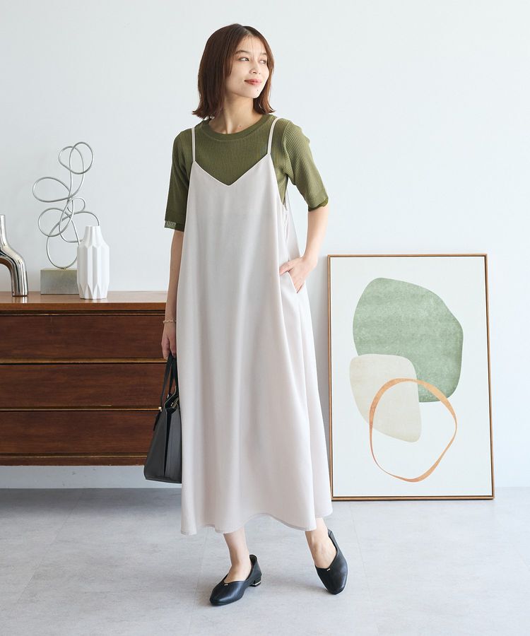 Green Parks「前後2WAYサテンキャミワンピース」|ワンピース|