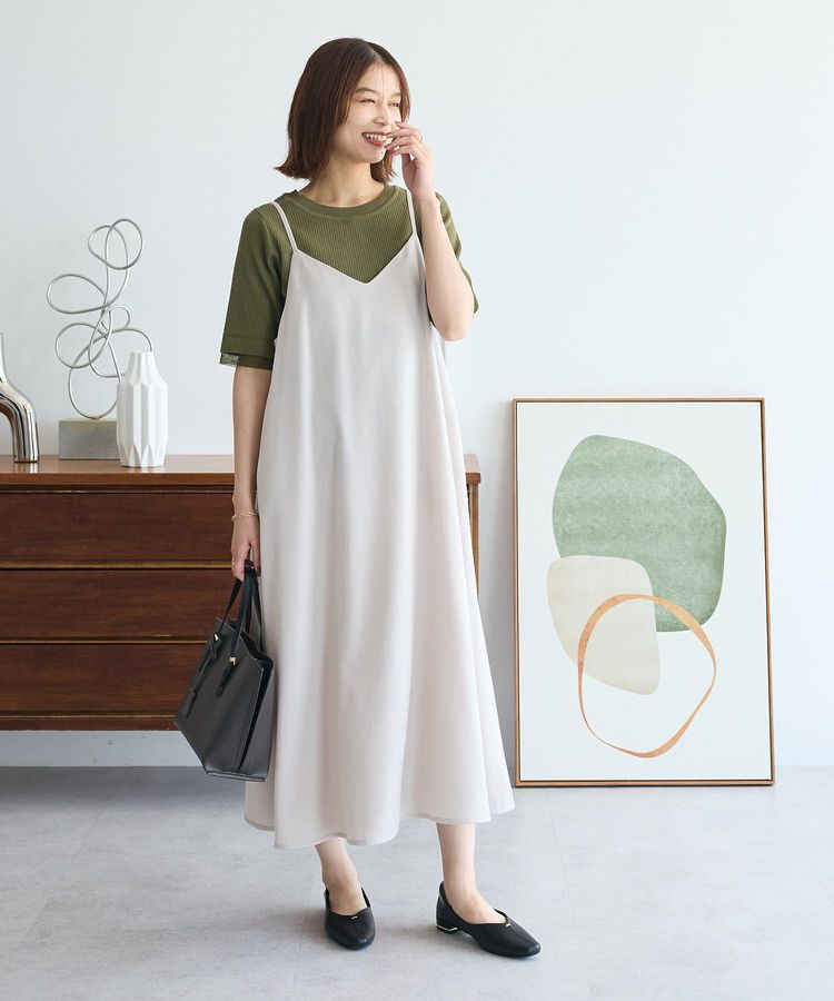 Green Parks「前後2WAYサテンキャミワンピース」|ワンピース|