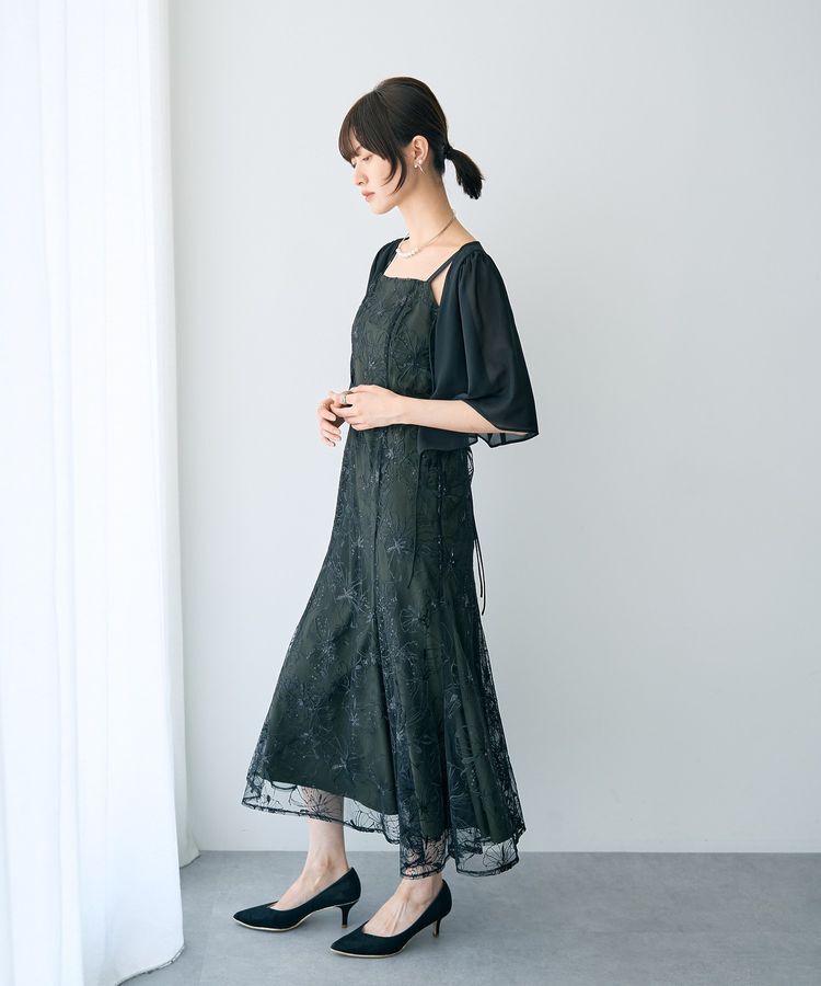 YECCA VECCA「【2点SET】フラワー柄スパンコール刺繍ドレス」|ワンピース|