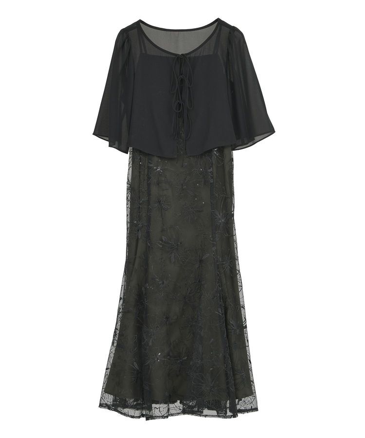 YECCA VECCA「【2点SET】フラワー柄スパンコール刺繍ドレス」|ワンピース|