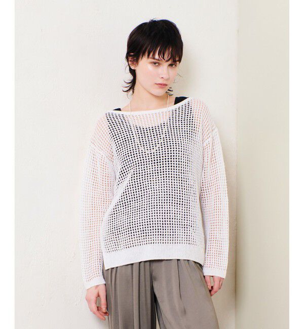 allureville「リネンコードメッシュプルオーバー」|ニット・セーター|