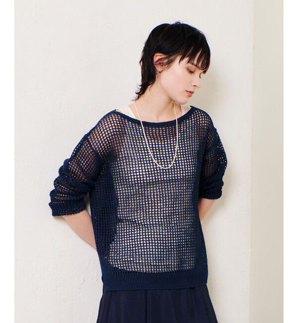 allureville「リネンコードメッシュプルオーバー」|ニット・セーター|