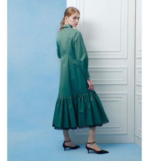 LOULOU WILLOUGHBY「【LOULOU WILLOUGHBY】メモリーツイルティアードシャツワンピース」|ワンピース|