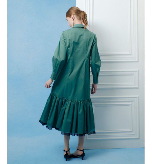 LOULOU WILLOUGHBY「【LOULOU WILLOUGHBY】メモリーツイルティアードシャツワンピース」|ワンピース|