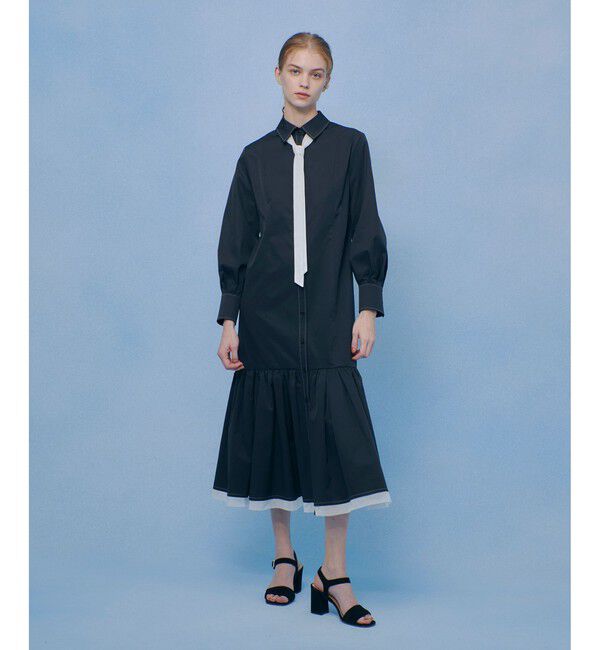 LOULOU WILLOUGHBY「【LOULOU WILLOUGHBY】メモリーツイルティアードシャツワンピース」|ワンピース|