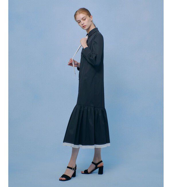 LOULOU WILLOUGHBY「【LOULOU WILLOUGHBY】メモリーツイルティアードシャツワンピース」|ワンピース|