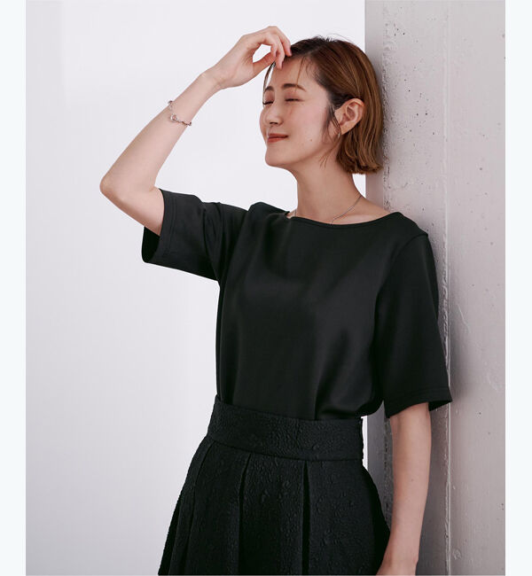 ur's「ボンディングハーフスリーブTシャツ」|Tシャツ・カットソー|ブラック