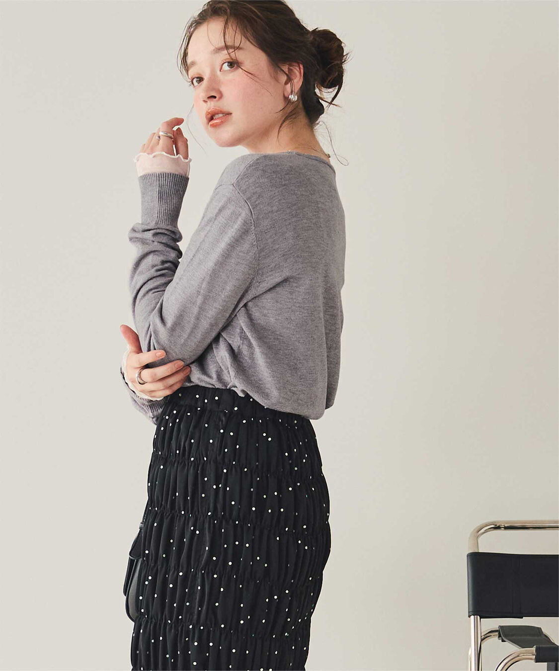 titivate「なめらか手触りカシミヤタッチクルーネックニット」|ニット・セーター|