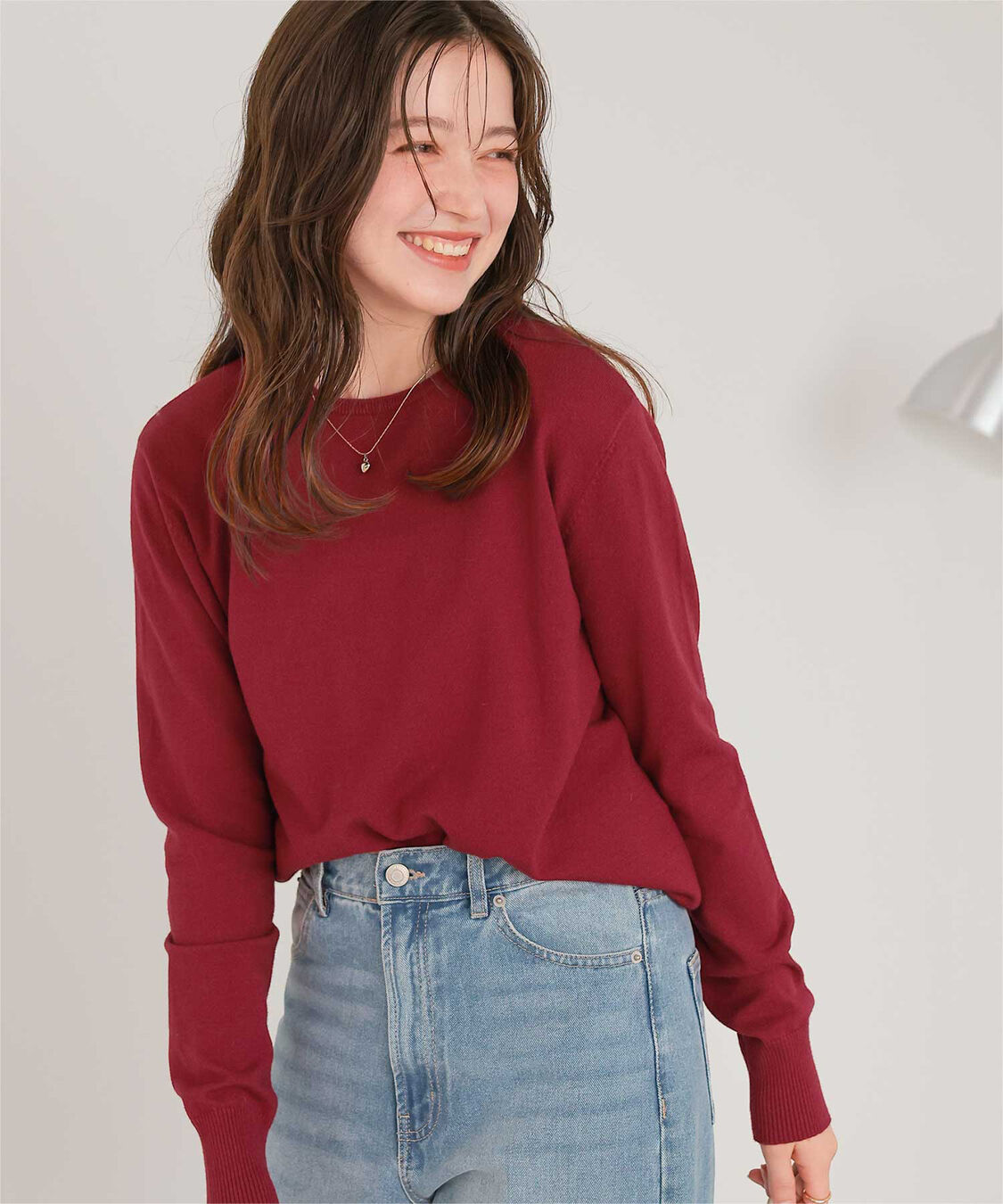 titivate「なめらか手触りカシミヤタッチクルーネックニット」|ニット・セーター|