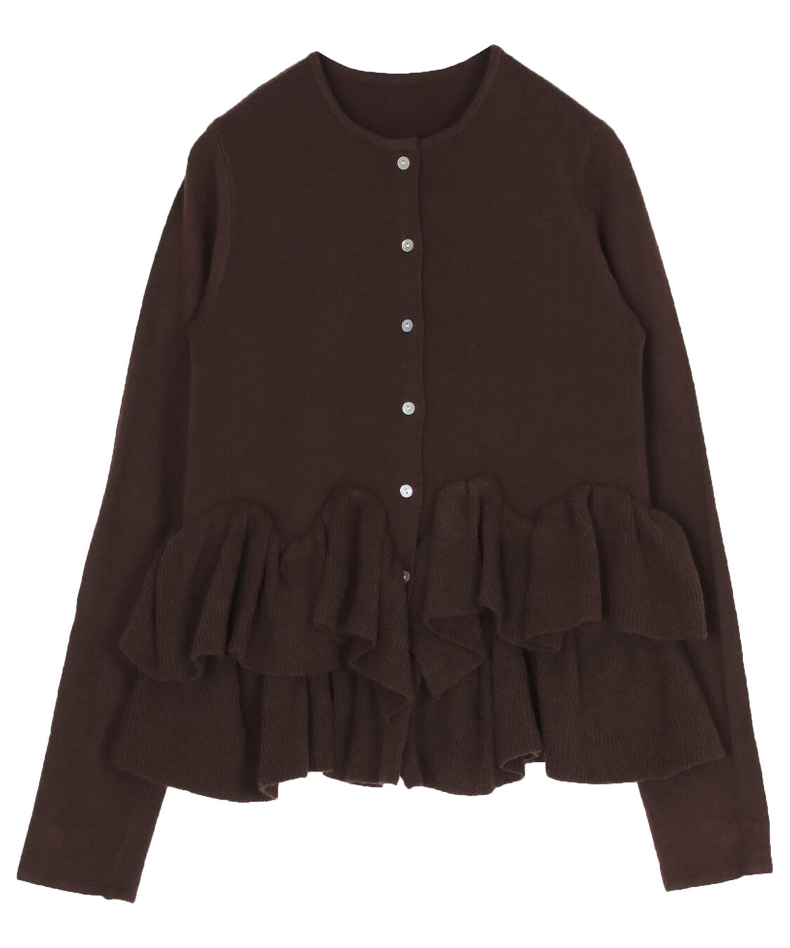 titivate「フリルヘムニットカーディガン」|ニット・セーター|