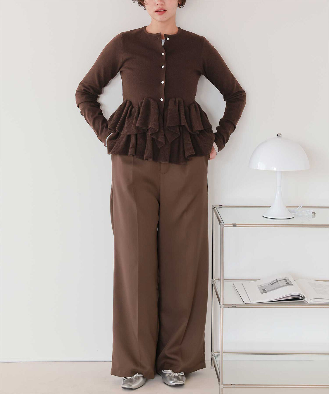 titivate「フリルヘムニットカーディガン」|ニット・セーター|