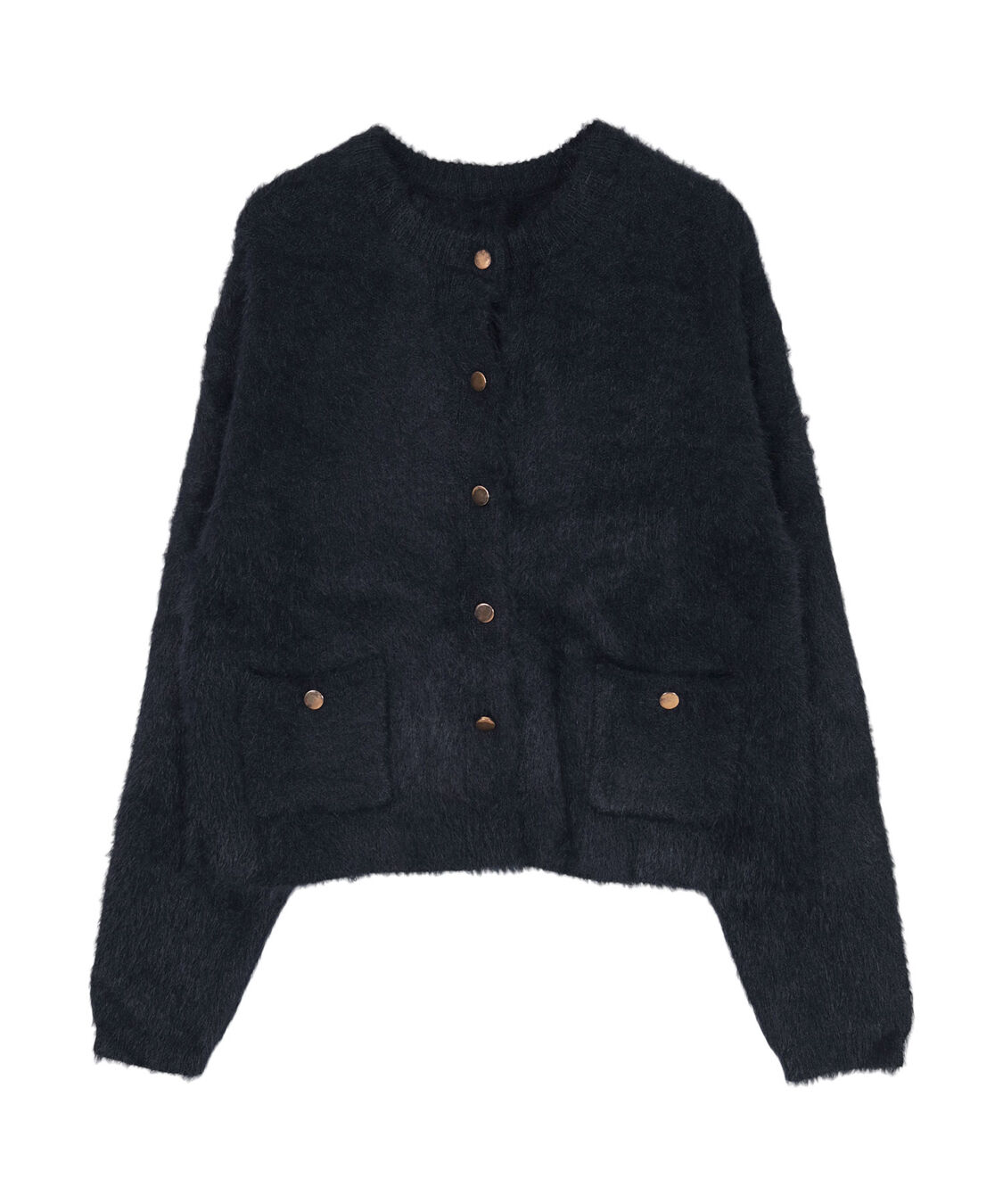 ur's「ゴールド釦シャギーニットカーディガン」|カーディガン|