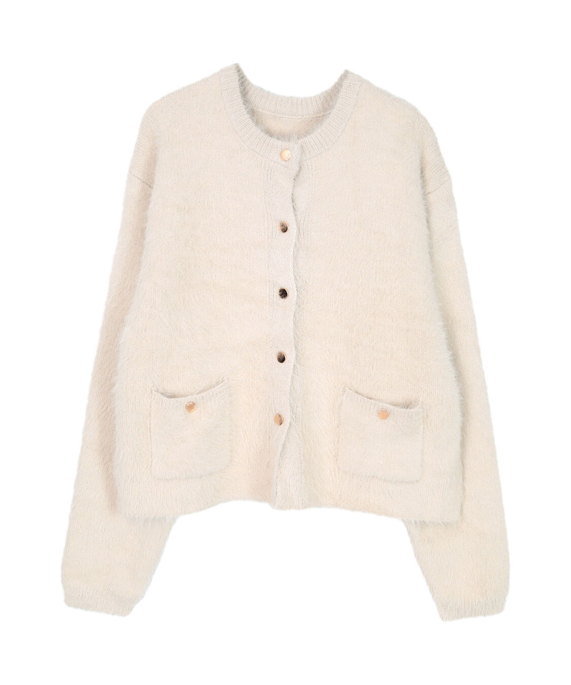 ur's「ゴールド釦シャギーニットカーディガン」|カーディガン|