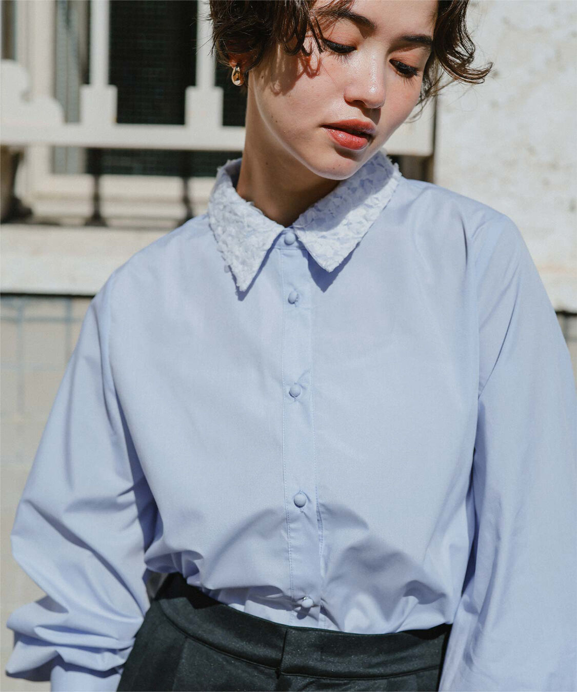 titivate「レース襟付デザインシャツ」|シャツ・ブラウス|