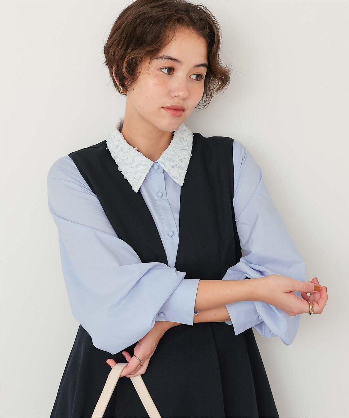 titivate「レース襟付デザインシャツ」|シャツ・ブラウス|