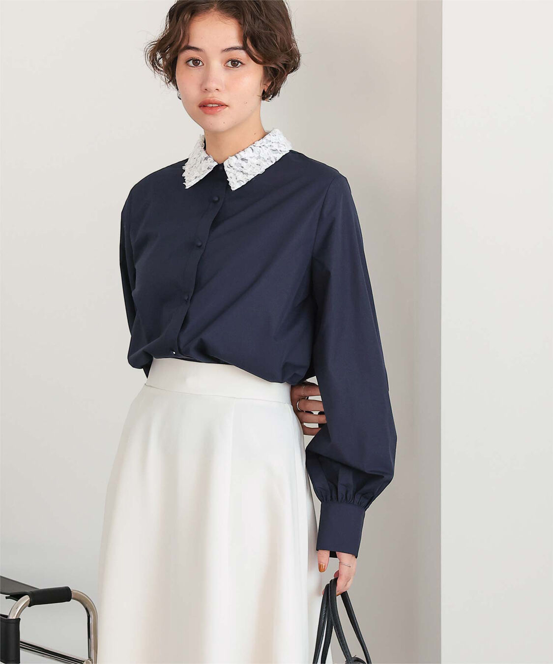 titivate「レース襟付デザインシャツ」|シャツ・ブラウス|