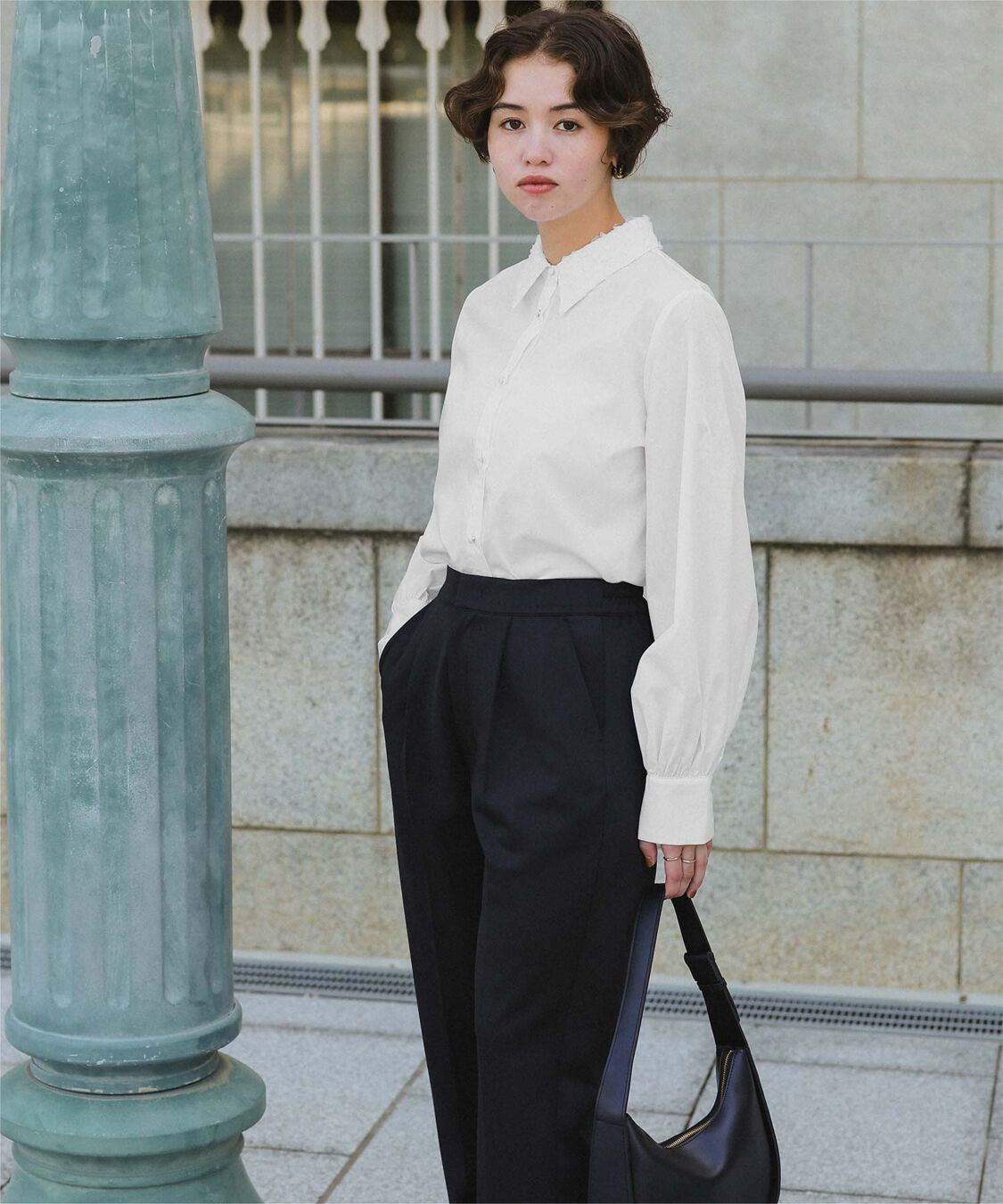 titivate「レース襟付デザインシャツ」|シャツ・ブラウス|