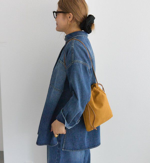  「【＠noricorico102企画】スウェード巾着バッグ」|ショルダー・メッセンジャー|