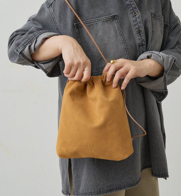  「【＠noricorico102企画】スウェード巾着バッグ」|ショルダー・メッセンジャー|