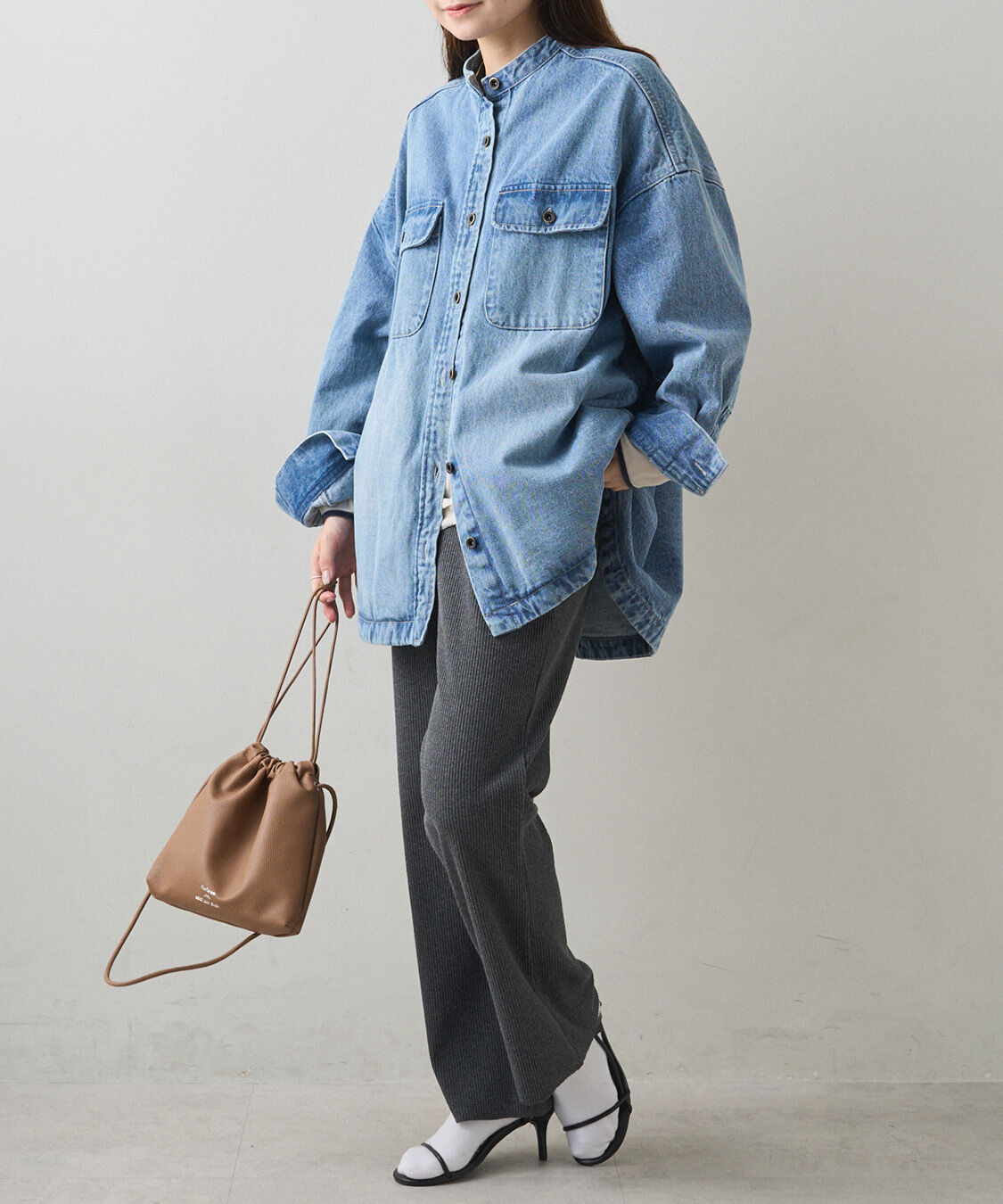  「コーンデニムバンドカラーデニムジャケット」|テーラードジャケット|