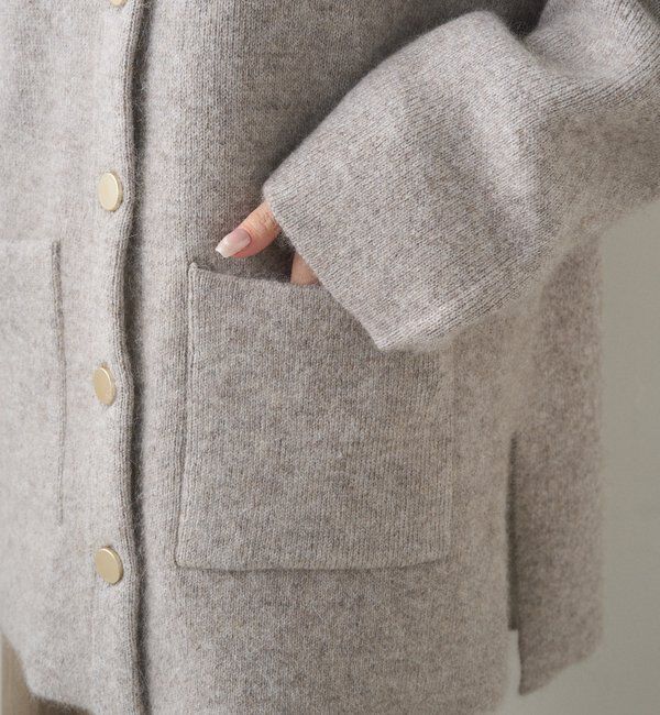  「Wフェイスニットノーカラーハーフコート」|その他|