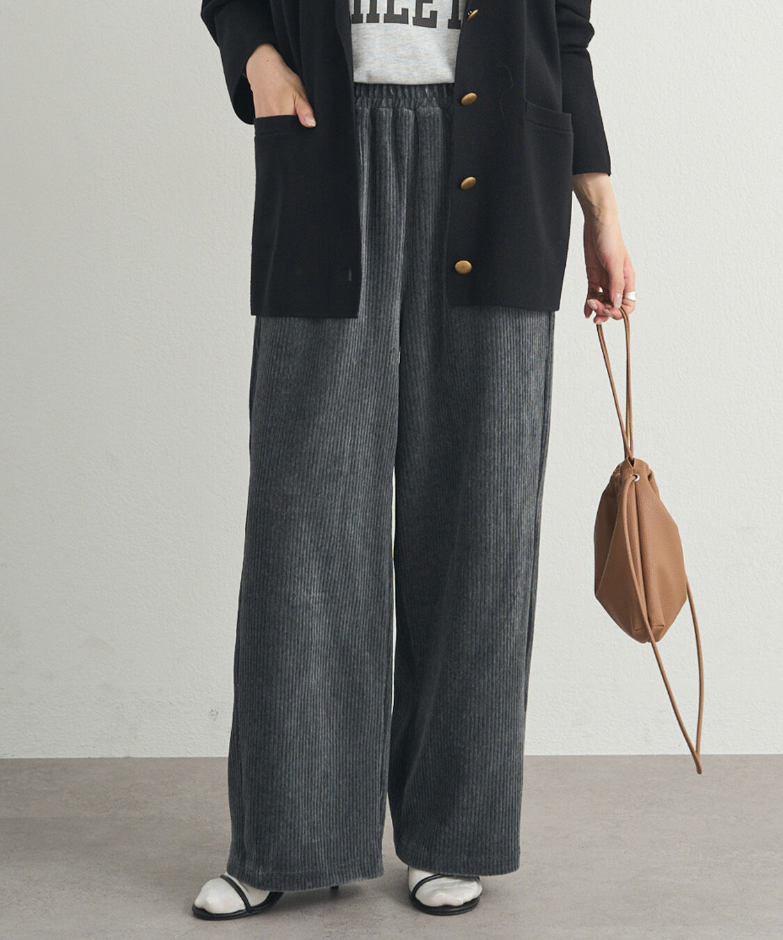  「ストレッチコールイージーパンツ」|その他|グレー