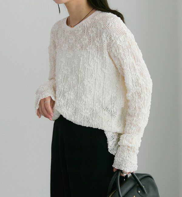  「フラワージャガードストレッチレースプルオーバー」|プルオーバー|