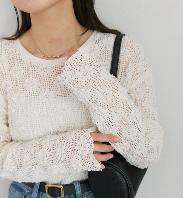  「フラワージャガードストレッチレースプルオーバー」|プルオーバー|