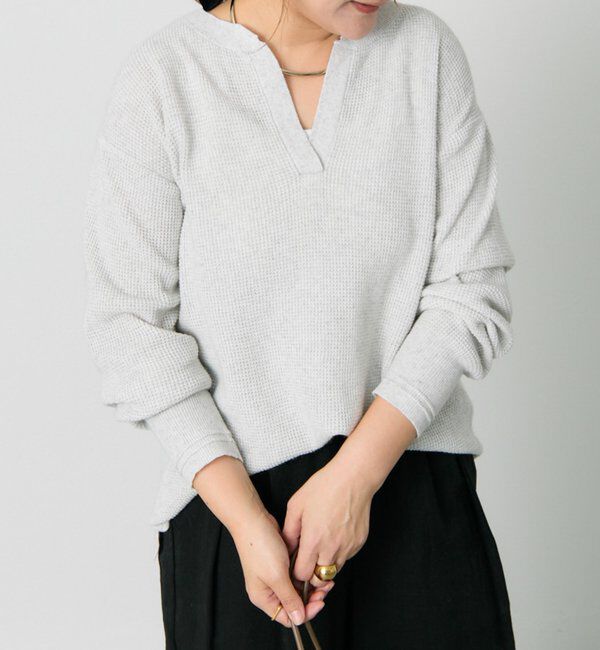  「キーネックワッフルニット」|ニット・セーター|