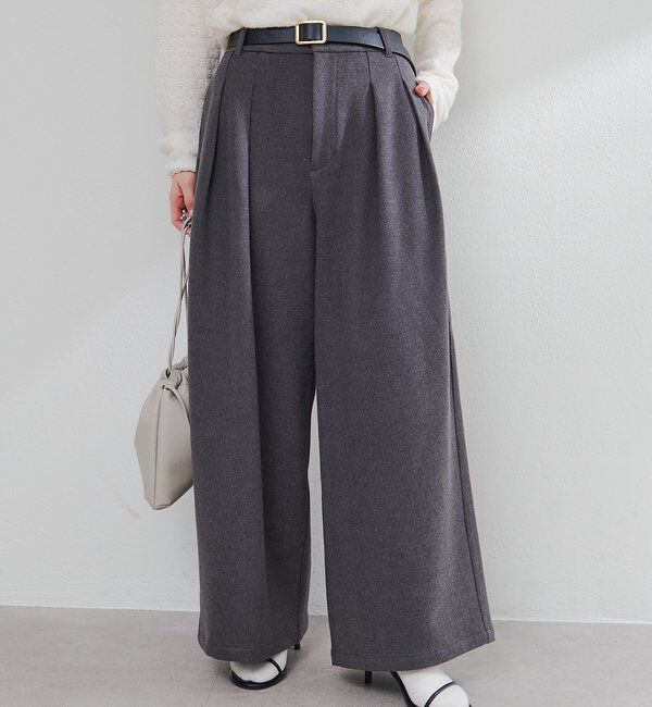  「ストレッチ起毛タックスラックスパンツ」|その他|