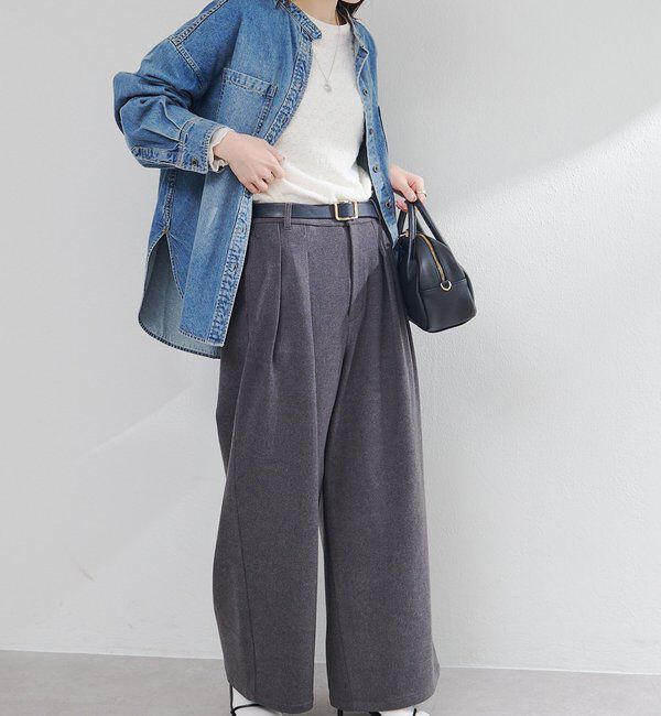  「ストレッチ起毛タックスラックスパンツ」|その他|