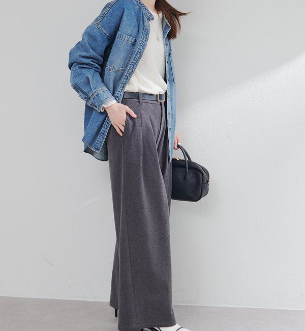  「ストレッチ起毛タックスラックスパンツ」|その他|