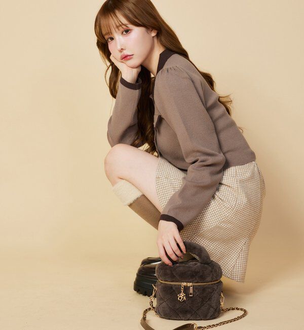  「フェイクファーキルティングバニティバッグ」|ショルダー・メッセンジャー|