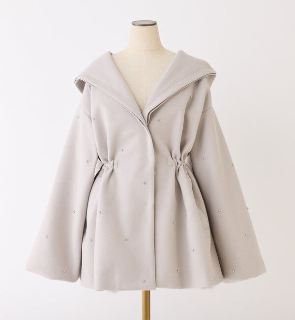  「フードフェイクファービジューミドルコート」|その他|