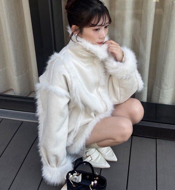  「フェイクムートンロングジャケット」|ダウンベスト・ベスト|