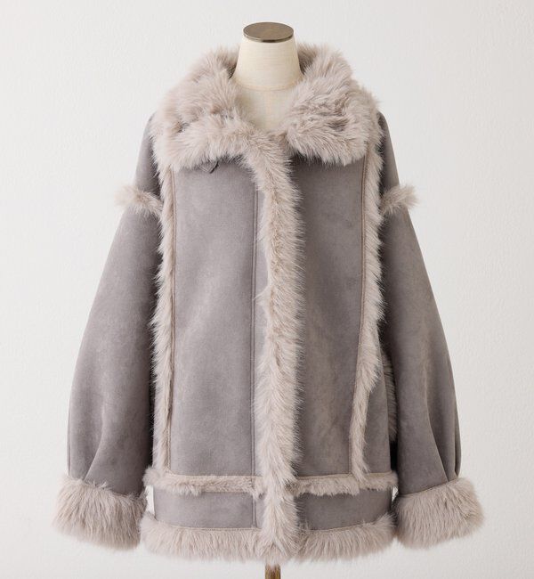  「フェイクムートンロングジャケット」|ダウンベスト・ベスト|