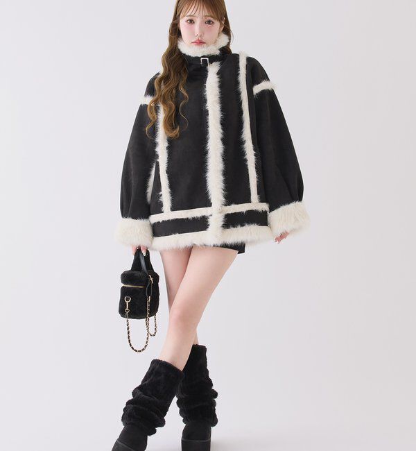  「フェイクムートンロングジャケット」|ダウンベスト・ベスト|