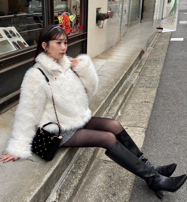  「フェイクファーショートブルゾン」|ダウンベスト・ベスト|